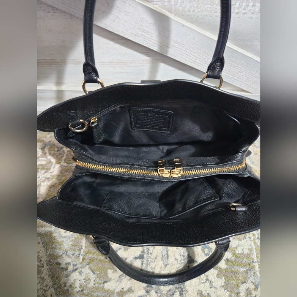 Coach Black Leather Mercer Satchel - Picture 6 of 6